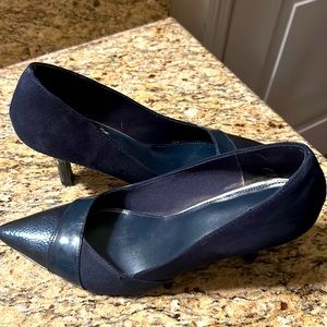 Woman’s navy blue Fioni heels.  Size 9.
